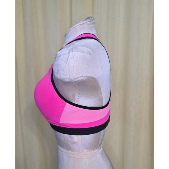 Victoria Secret VSX Incredible Sport Bra 36B Pink and black racerback athletic - Picture 2 of 7